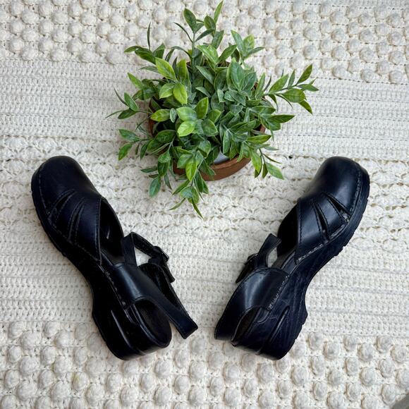 DANSKO Women's Margrete Mary Jane Clog Leather Sandal Ankle Strap Black Size 39 - Picture 3 of 12